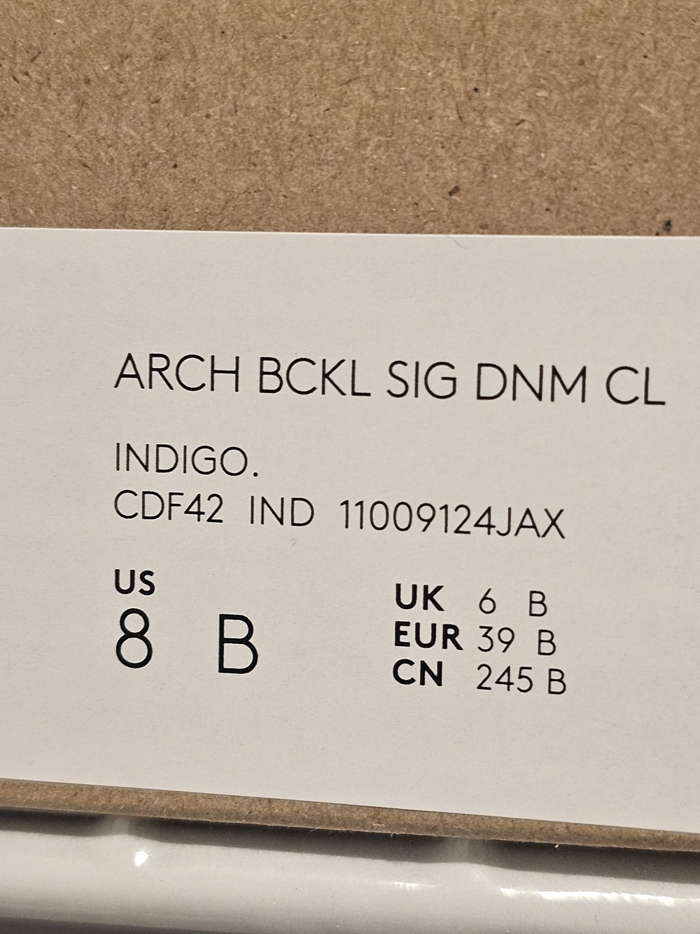 Indigo Denim Logo Clog with Blue Trim and Gold Buckle - Picture 3 of 7